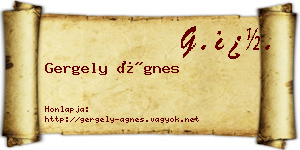 Gergely Ágnes névjegykártya